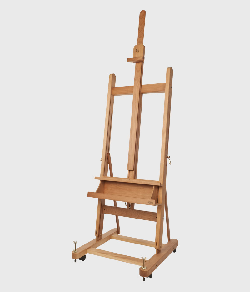 Grand chevalet d'atelier peinture en bois pliable avec support de